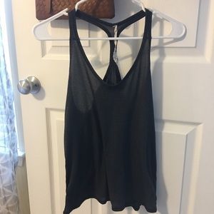 Dark grey and white striped tank